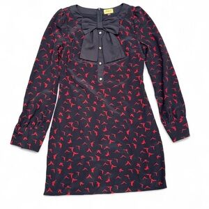 Max C London dress size small black and red mini dress with bow detail